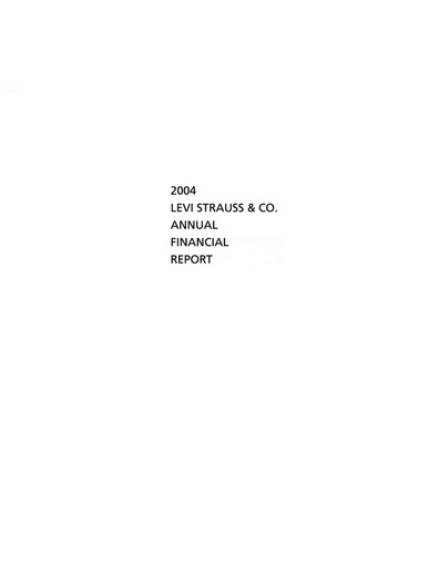 Thumbnail Levi Strauss & Co. Annual Report 2004