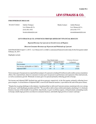 Thumbnail Levi Strauss & Co. Quarterly Report 2017-q1