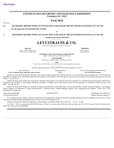 Vorschaubild Levi Strauss & Co. Quartalsbericht 2021-q2