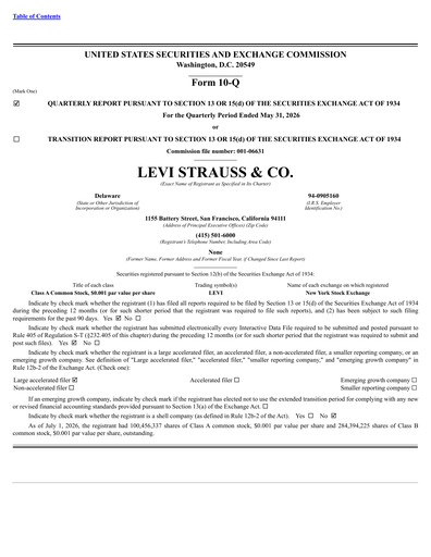 Vorschaubild Levi Strauss & Co. Quartalsbericht 2026-q2