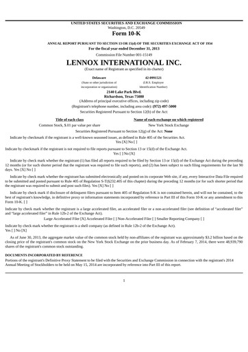 Thumbnail Lennox Annual Report 2013