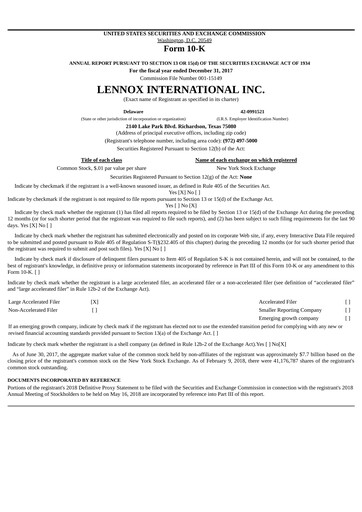 Thumbnail Lennox Annual Report 2017