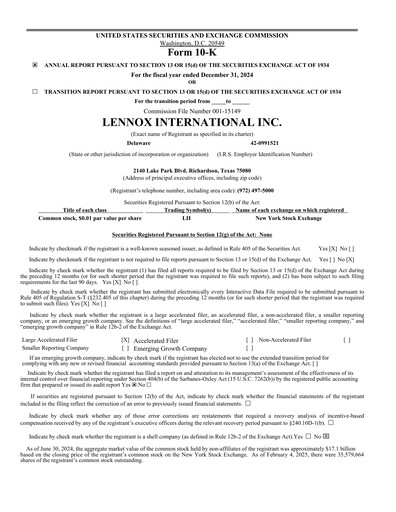 Thumbnail Lennox Annual Report 2024