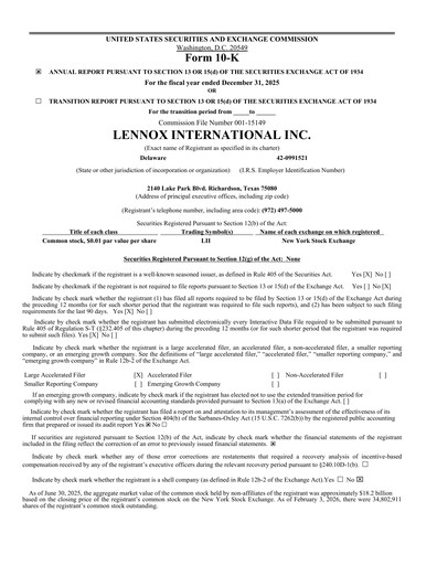 Thumbnail Lennox Annual Report 2025