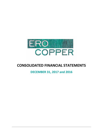 Miniature Ero Copper Bilan financier 2017