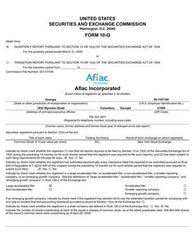 Thumbnail Aflac Quarterly Report 2026-q1