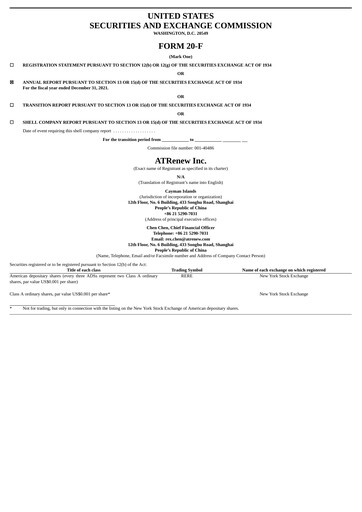 Thumbnail ATRenew Annual Report 2021