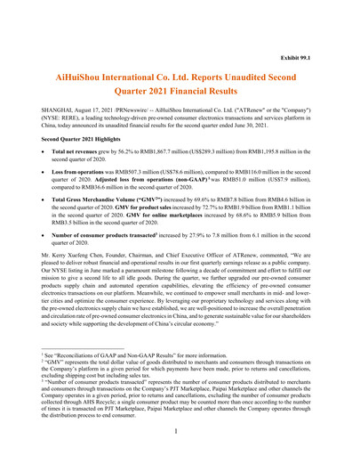 Thumbnail ATRenew Quarterly Report 2021-q2