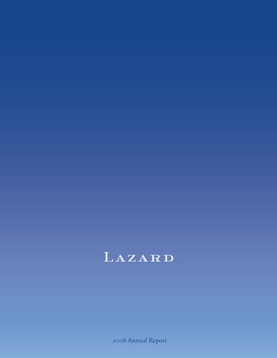Thumbnail Lazard Annual Report 2008