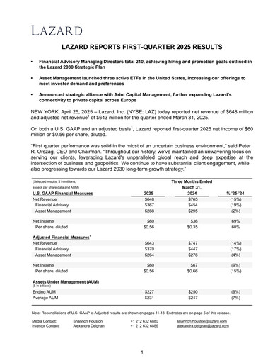Thumbnail Lazard Quarterly Report 2025-q1