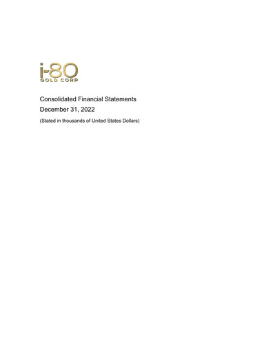 Thumbnail i-80 Gold Financial Statement 2022