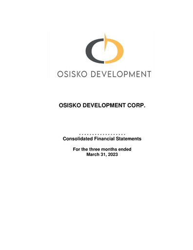 Thumbnail Osisko Development Financial Statement 2023-q1