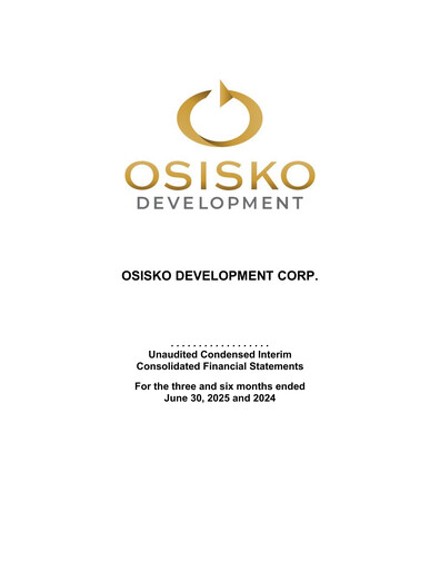Thumbnail Osisko Development Financial Statement 2025-q2