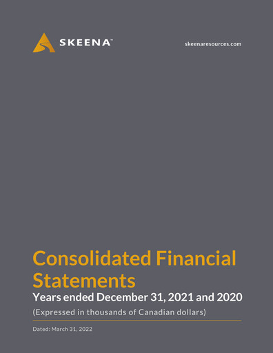 Vorschaubild Skeena Resources Finanzmitteilung 2021