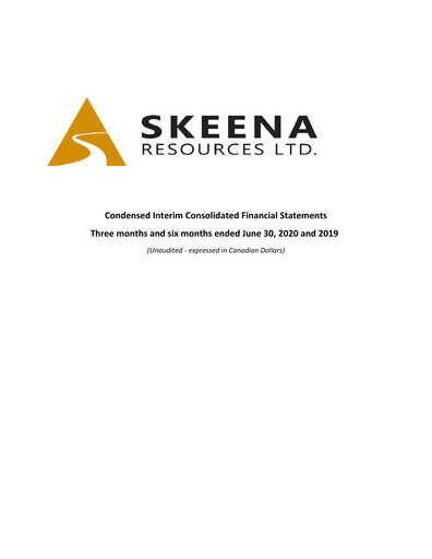 Thumbnail Skeena Resources Quarterly Report 2020-q2