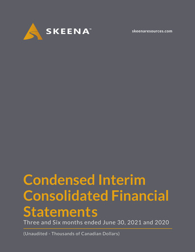 Thumbnail Skeena Resources Quarterly Report 2021-q2