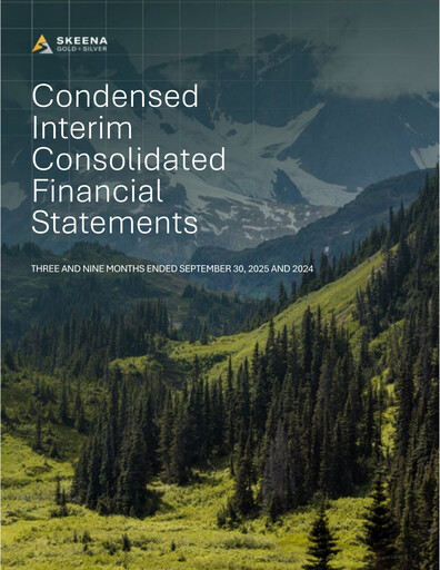 Miniature Skeena Resources Rapport trimestriel 2025-q3