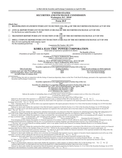 Thumbnail Korea Electric Power Annual Report 2025