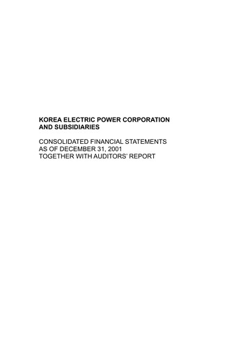 Vorschaubild Korea Electric Power Finanzmitteilung 2001