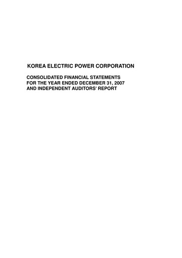 Vorschaubild Korea Electric Power Finanzmitteilung 2007