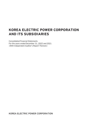 Vorschaubild Korea Electric Power Finanzmitteilung 2022