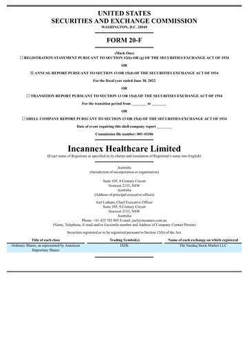 Thumbnail Incannex Healthcare Annual Report 2022