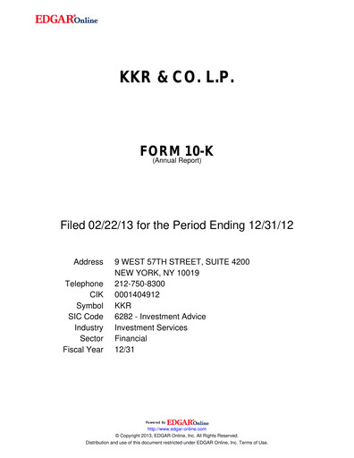 Thumbnail KKR & Co. Annual Report 2012