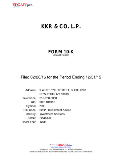 Thumbnail KKR & Co. Annual Report 2015