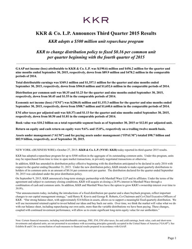 Thumbnail KKR & Co. Quarterly Report 2015-q3