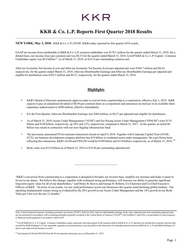 Thumbnail KKR & Co. Quarterly Report 2018-q1