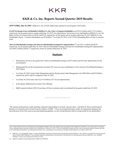 Thumbnail KKR & Co. Quarterly Report 2019-q2