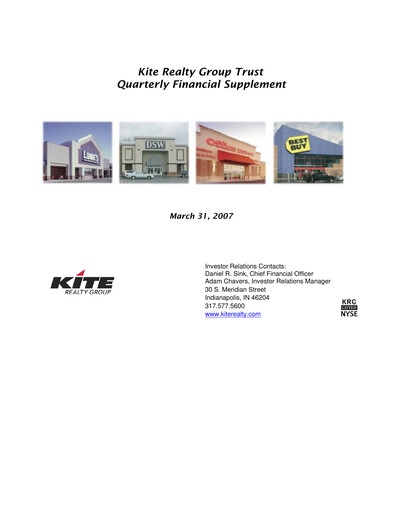 Thumbnail Kite Realty Quarterly Report 2007-q1