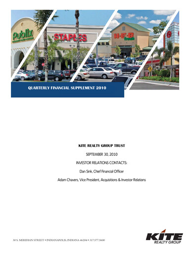 Thumbnail Kite Realty Quarterly Report 2010-q3