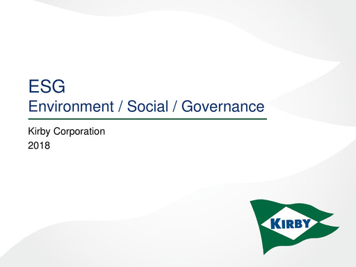 Thumbnail Kirby Corporation
 ESG Report 2018