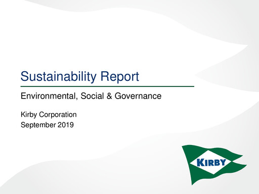 Thumbnail Kirby Corporation
 Sustainability Report 2019