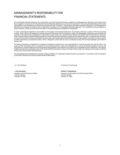 Thumbnail Kinross Gold
 Financial Statement 2023