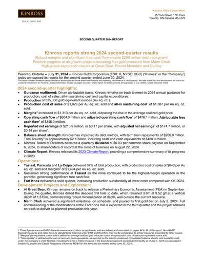 Thumbnail Kinross Gold
 Quarterly Report 2024-q2