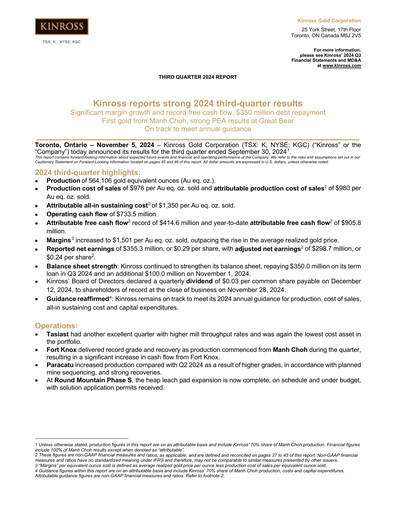 Thumbnail Kinross Gold
 Quarterly Report 2024-q3
