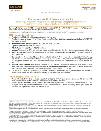 Thumbnail Kinross Gold
 Quarterly Report 2025-q1