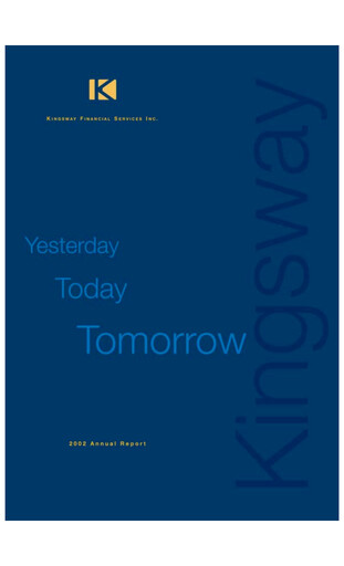 Thumbnail Kingsway Financial Services Annual Report 2002