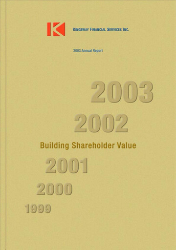 Thumbnail Kingsway Financial Services Annual Report 2003