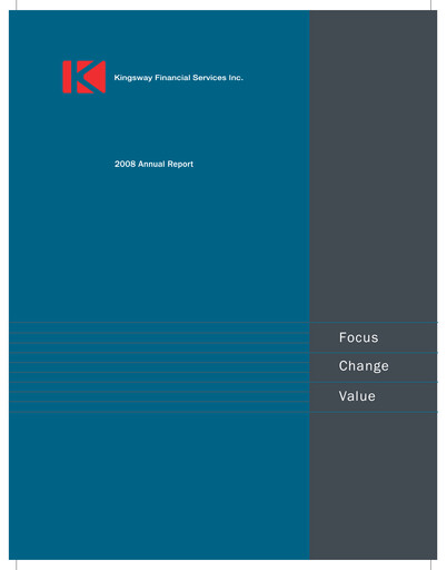 Thumbnail Kingsway Financial Services Annual Report 2008