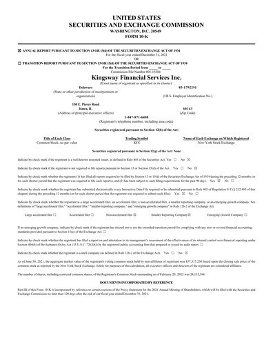 Thumbnail Kingsway Financial Services Annual Report 2021