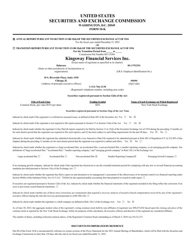 Thumbnail Kingsway Financial Services Annual Report 2023