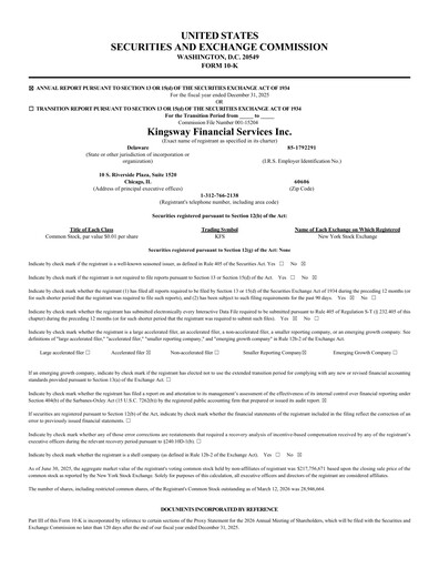 Thumbnail Kingsway Financial Services Annual Report 2025