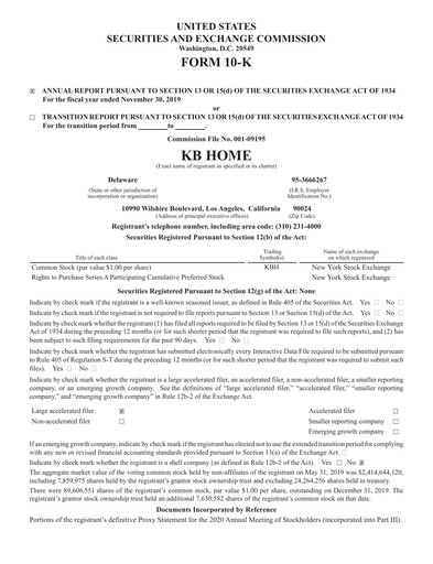 Thumbnail KB Home
 Annual Report 2019