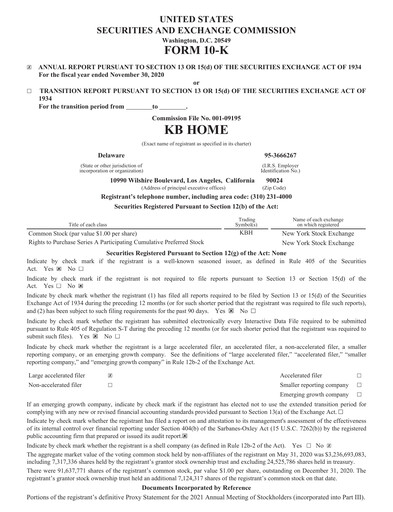 Thumbnail KB Home
 Annual Report 2020