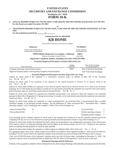 Thumbnail KB Home
 Annual Report 2022