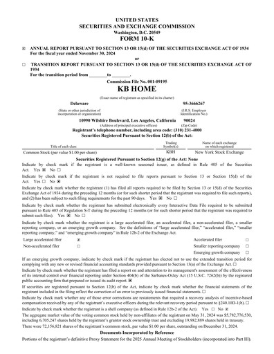 Thumbnail KB Home
 Annual Report 2024