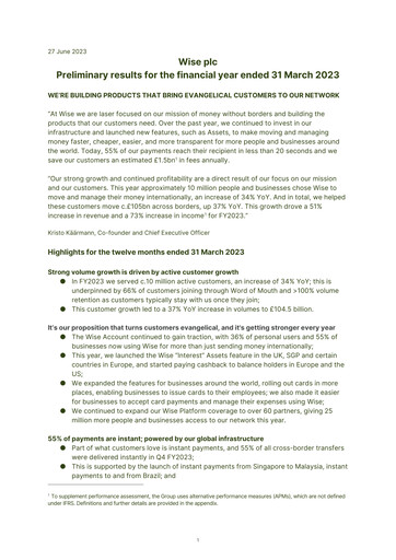 Thumbnail Wise PLC
 Financial Report 2023